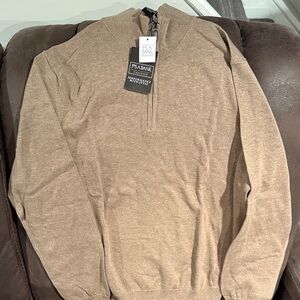 Jos. A. Bank Men's Zip-Up Sweater in Tan